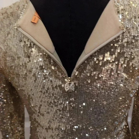 Tory Burch women's scoop neck knee length sequin dress - Picture 7 of 12